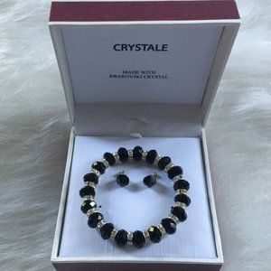 Crystale Black and Silver Set See Info